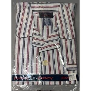 Pleetway Pajama Set Mens Multicolor Striped Comfort Sleepwear Lounge XL NWT